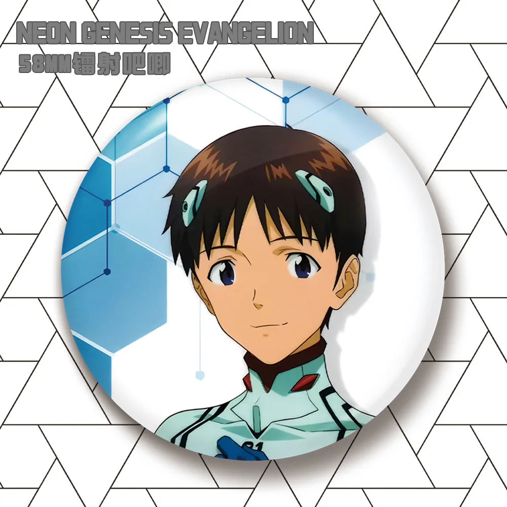 Evangelion Asuka Langley Soryu Rei Ayanami Kaworu Nagisa Mari Makinami Anime Merch Badge Pin Laser Engraved Illustrious Anima otakupop.store