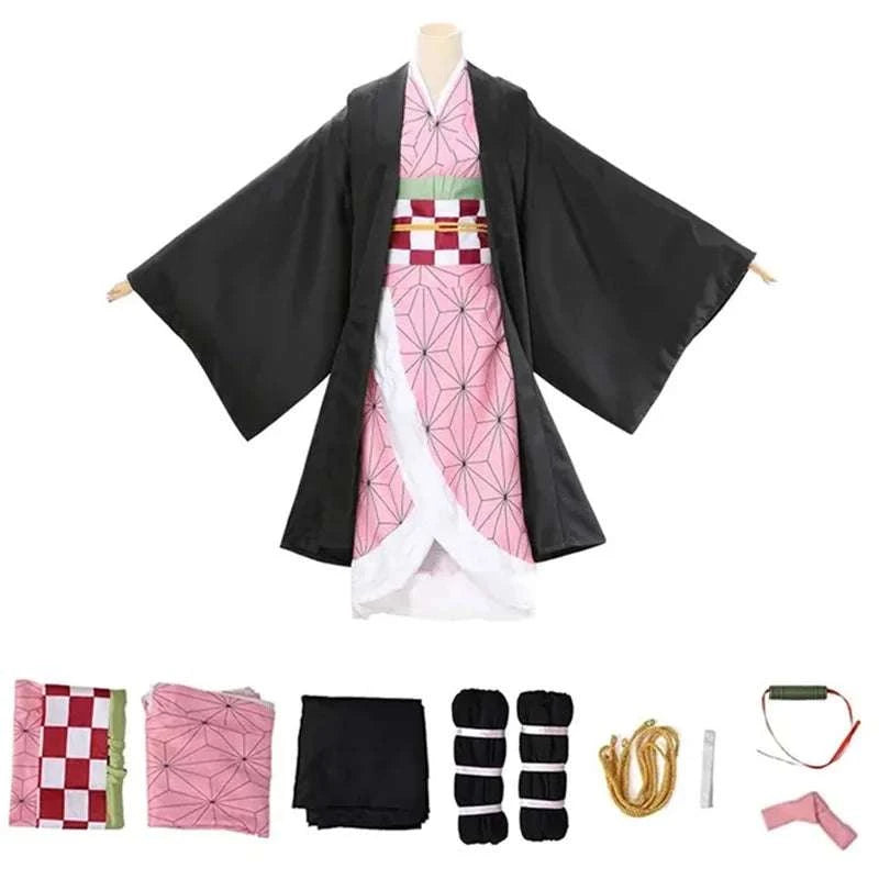 Anime Demon Slayer Kimetsu No Yaiba Zenitsu Giyu Tanjirou Kamado Nezuko Cosplay Women Kids Men Kimono Uniform Party otakupop.store