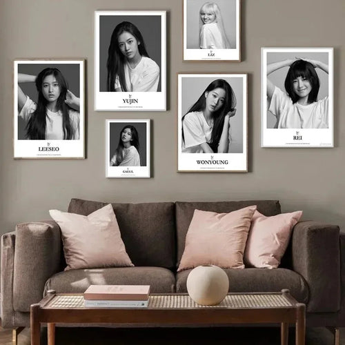 Kpop IVE Poster Wall Art Studio Album I’ve IVE Korean Fashion Cute Group Idol Picture Canvas Painting Room Home Decor Fans Gift otakupop.store