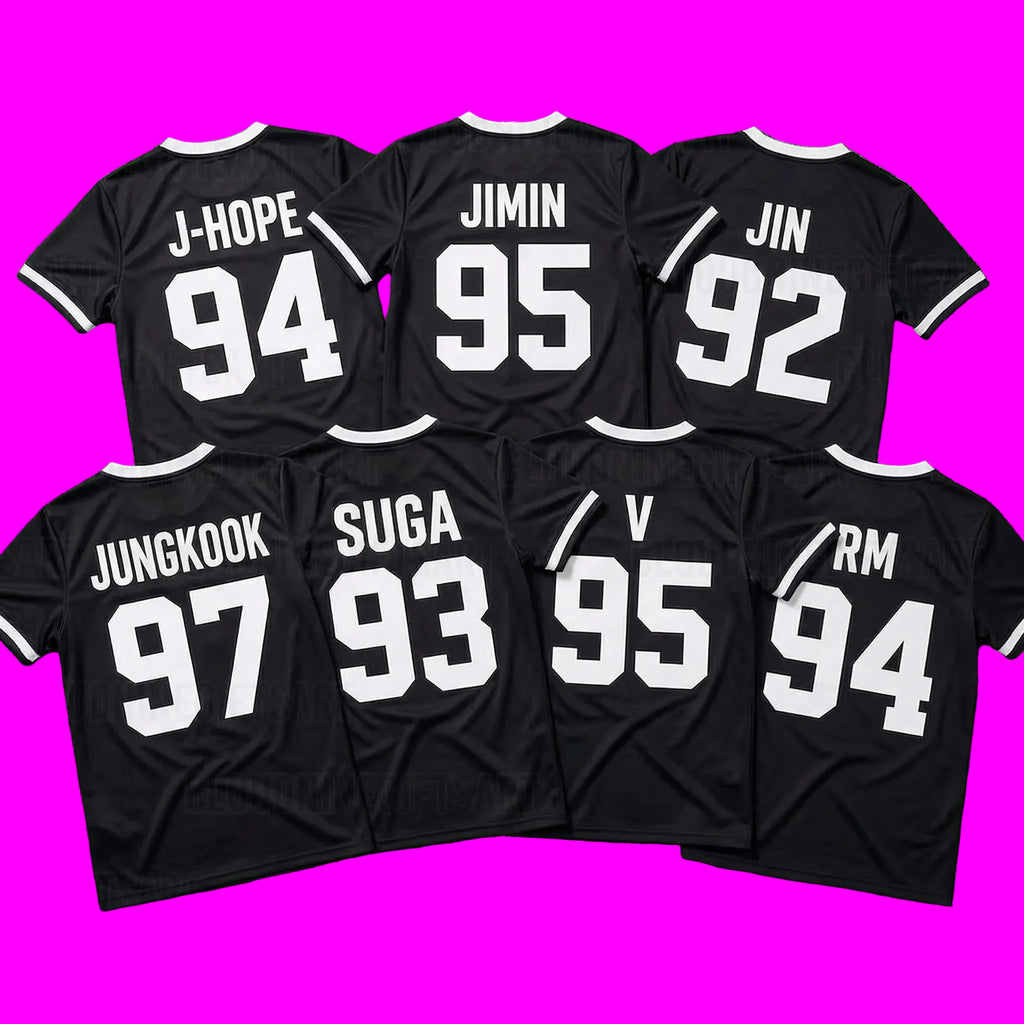 2026 Kpop Group Member Number Print Football Jersey T-shirt Casual Short Sleeve Sports Tee For Fans Summer Streetwear Tops otakupop.store