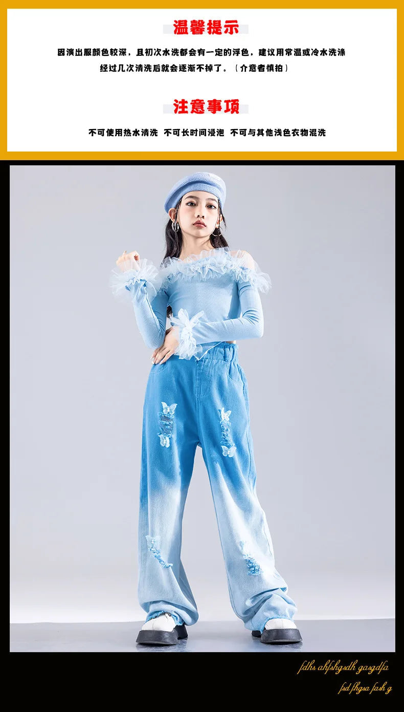 Girls K-pop Elegant Crop Top Cargo Pants Children Hip Hop Jazz Dance Shorts Kids Sweet Streetwear Costume Princess Clothes Sets otakupop.store
