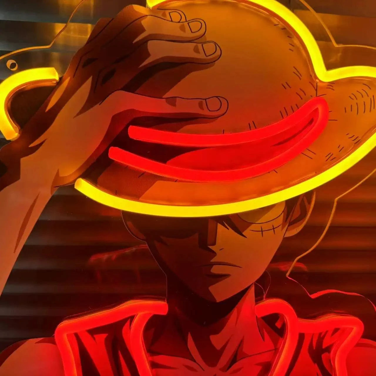 Enseigne Néon LED ONE PIECE Luffy - Décoration Murale Manga USB