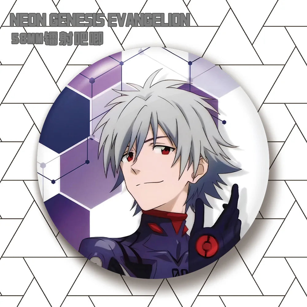 Evangelion Asuka Langley Soryu Rei Ayanami Kaworu Nagisa Mari Makinami Anime Merch Badge Pin Laser Engraved Illustrious Anima otakupop.store