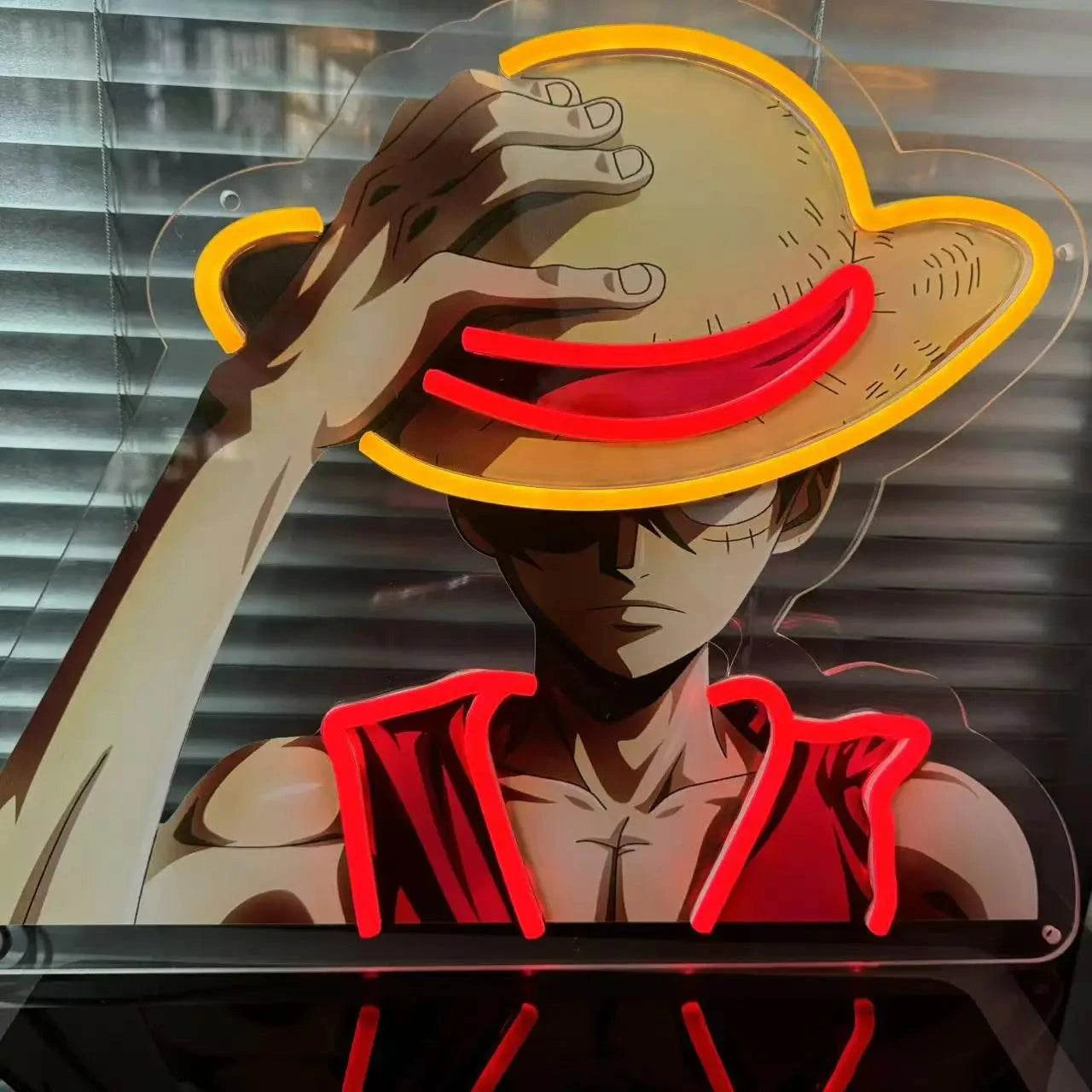 Enseigne Néon LED ONE PIECE Luffy - Décoration Murale Manga USB