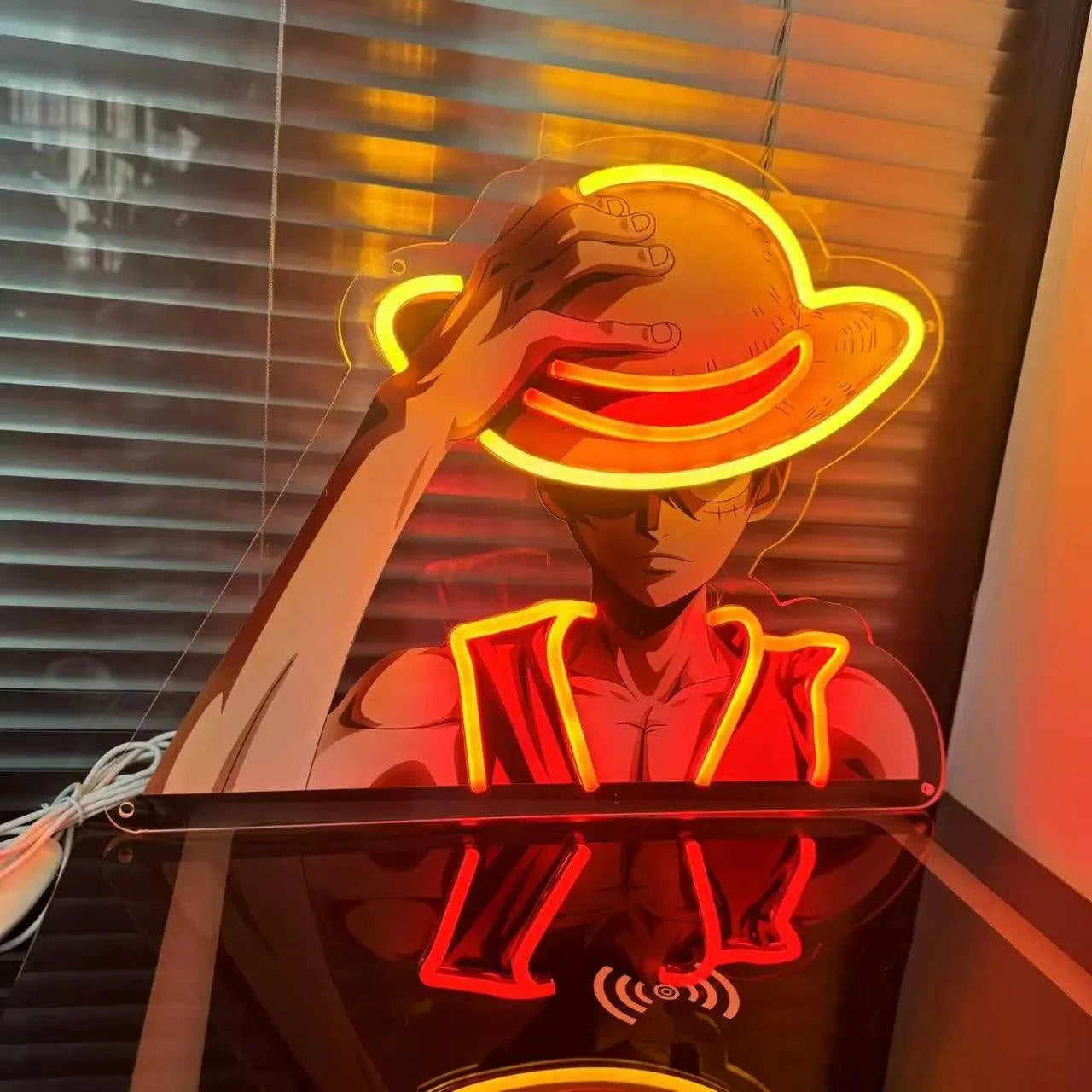 Enseigne Néon LED ONE PIECE Luffy - Décoration Murale Manga USB