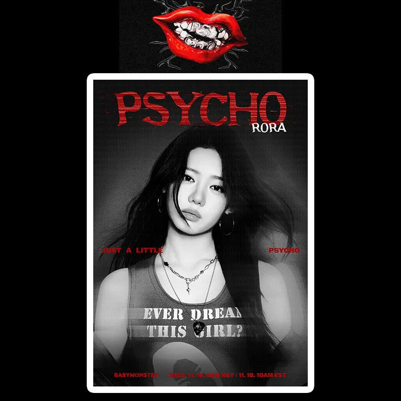 1Pc KPOP BABYMONSTER PSYCHO Single Self-adhesive Poster Ahyeon Chiquita Ruka Asa Fashion Room Wall Decorative Stickers Fans Gift otakupop.store
