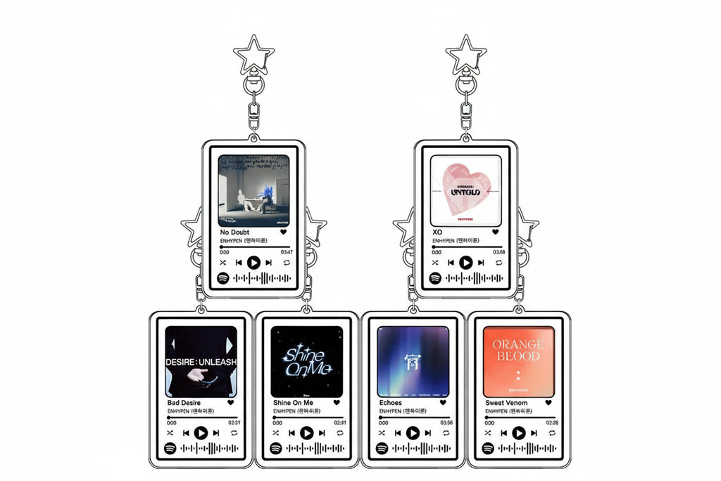 ENHYPEN Music Keychain Main Song Kpop Idea Bag Decorate Accessories Keyring Pop Songs No Doubt Pendant Girl Birthday Gift otakupop.store