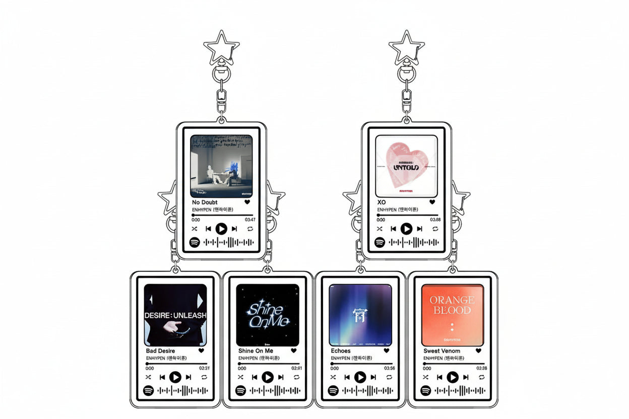ENHYPEN Music Keychain Main Song Kpop Idea Bag Decorate Accessories Keyring Pop Songs No Doubt Pendant Girl Birthday Gift otakupop.store