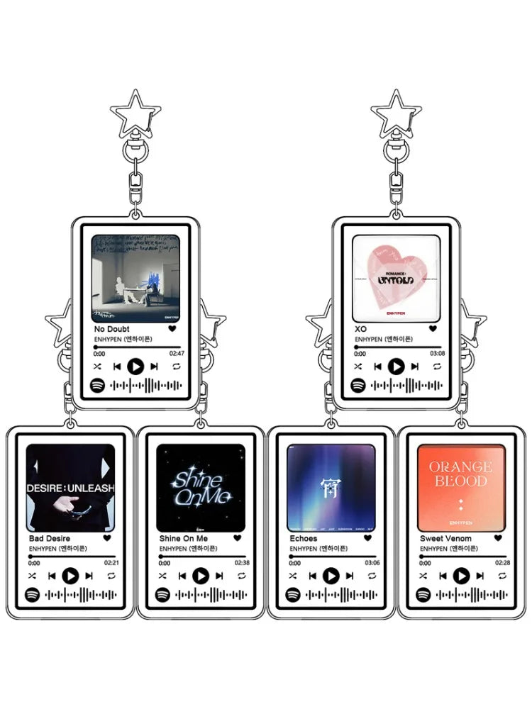 ENHYPEN Music Keychain Main Song Kpop Idea Bag Decorate Accessories Keyring Pop Songs No Doubt Pendant Girl Birthday Gift otakupop.store
