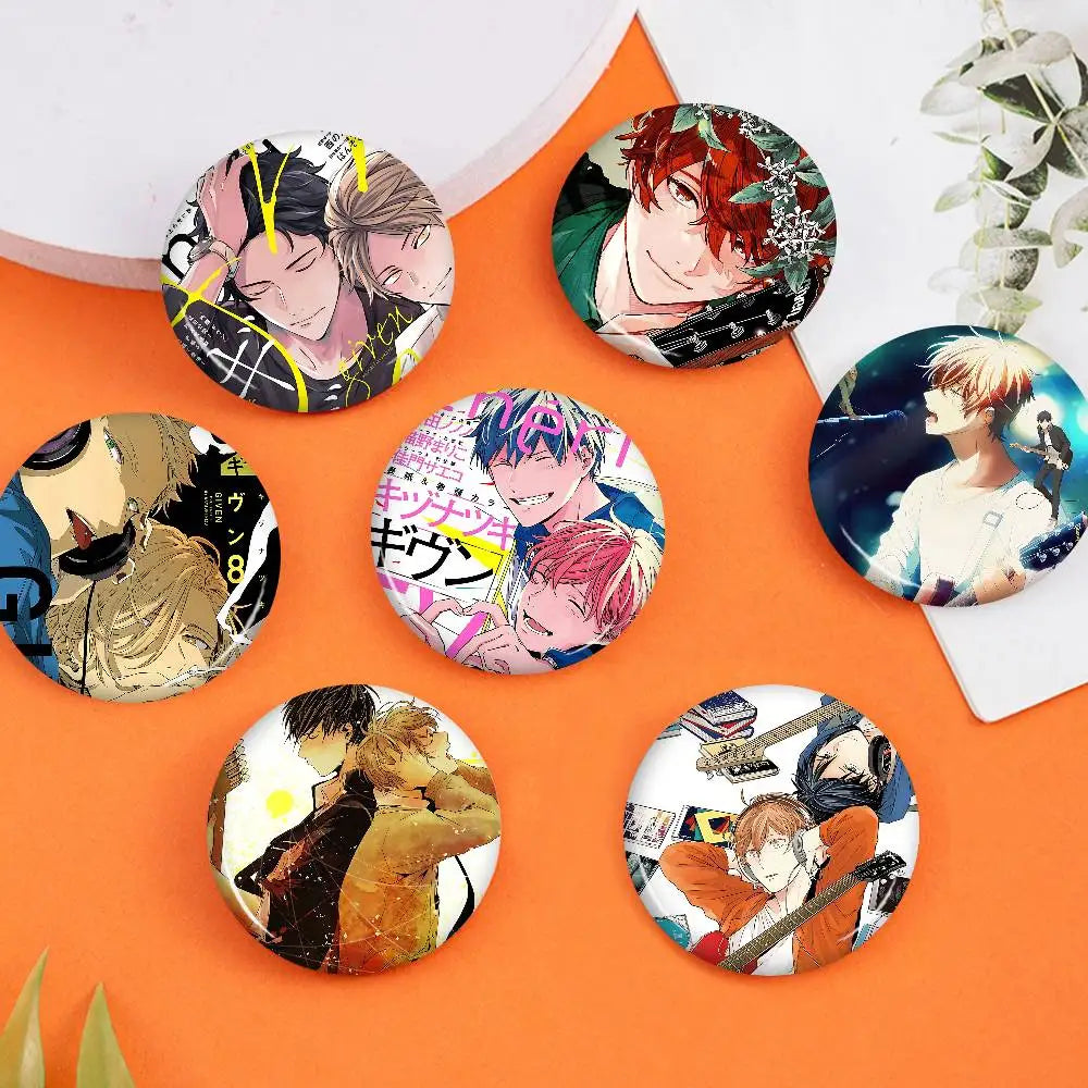 Given Manga Vai Receber Anime Creative Pins Funny Round Snap-in Brooch Badge Backpack Hat Accessories Jewelry Gifts For Friend otakupop.store