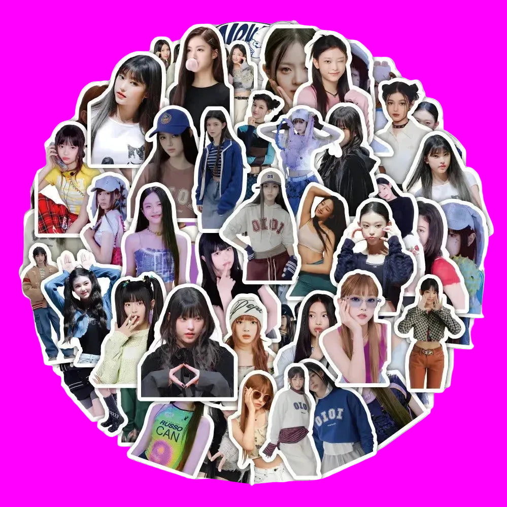 Pack 50 Stickers New Jeans – Autocollants K-pop Cartoon pour Laptop, Téléphone & Journal