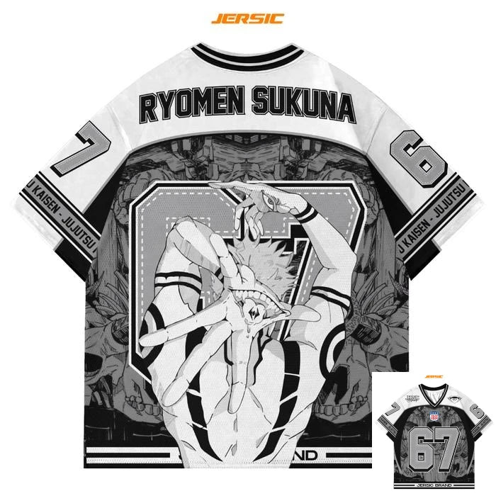  67 Jersey Ryomen Sukuna Jujutsu Kaisen Anime Style Kpop Baseball Hockey Tshirt Fashion Streetwear Anime Daily Unisex Tops Tees otakupop.store