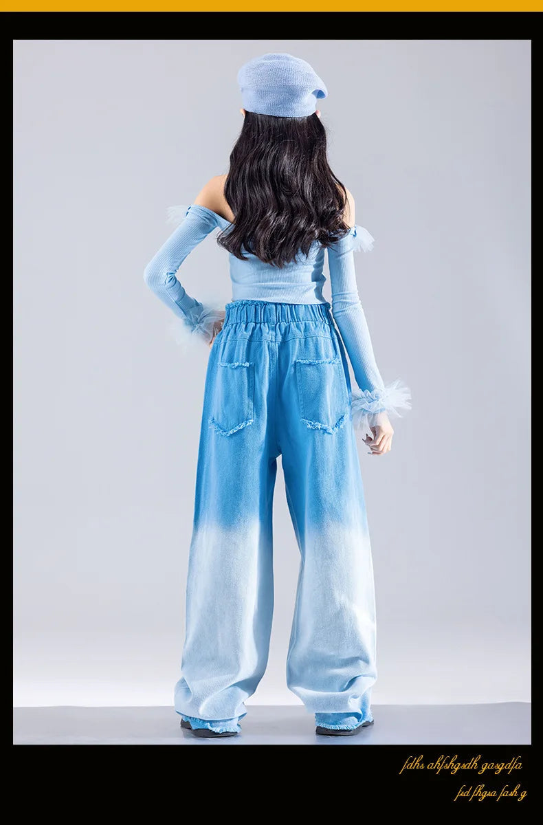 Girls K-pop Elegant Crop Top Cargo Pants Children Hip Hop Jazz Dance Shorts Kids Sweet Streetwear Costume Princess Clothes Sets otakupop.store