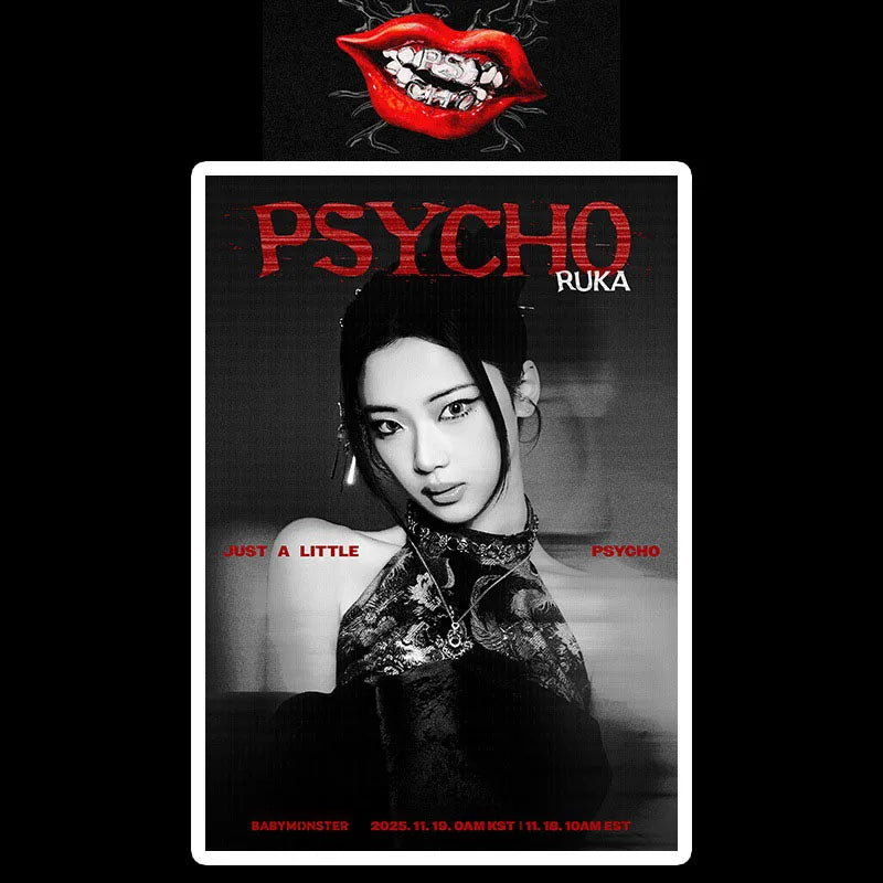 1Pc KPOP BABYMONSTER PSYCHO Single Self-adhesive Poster Ahyeon Chiquita Ruka Asa Fashion Room Wall Decorative Stickers Fans Gift otakupop.store