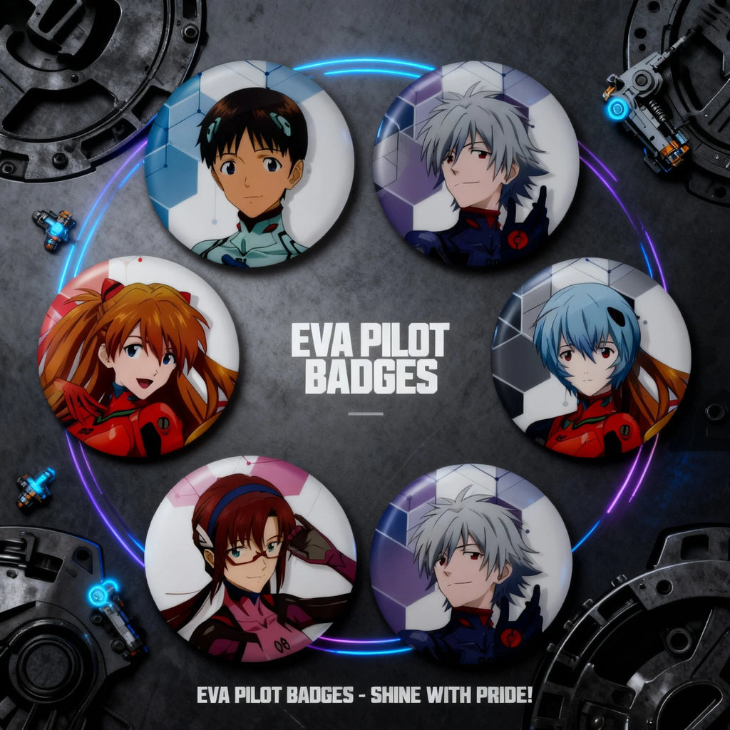 Evangelion Asuka Langley Soryu Rei Ayanami Kaworu Nagisa Mari Makinami Anime Merch Badge Pin Laser Engraved Illustrious Anima otakupop.store