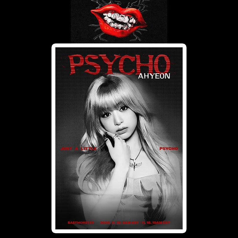 1Pc KPOP BABYMONSTER PSYCHO Single Self-adhesive Poster Ahyeon Chiquita Ruka Asa Fashion Room Wall Decorative Stickers Fans Gift otakupop.store