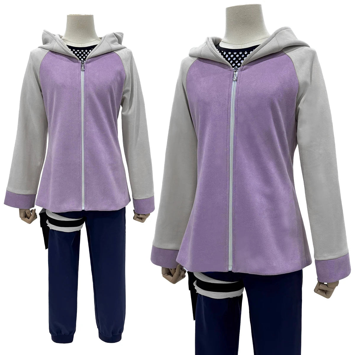 HOLOUN Anime Hyuga Hinata Cosplay Costume Wig Tracksuit Pants Fish Net Top Leg Pouch Cos Convention Daily Wear Gift otakupop.store