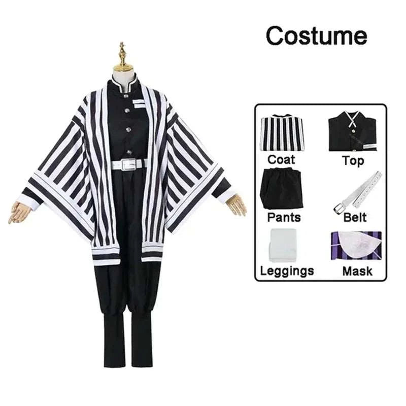 Anime Demon Slayer Kimetsu No Yaiba Zenitsu Giyu Tanjirou Kamado Nezuko Cosplay Women Kids Men Kimono Uniform Party otakupop.store
