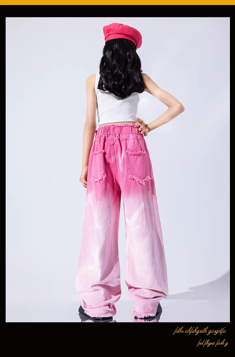 Girls K-pop Elegant Crop Top Cargo Pants Children Hip Hop Jazz Dance Shorts Kids Sweet Streetwear Costume Princess Clothes Sets otakupop.store