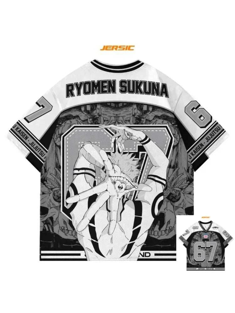  67 Jersey Ryomen Sukuna Jujutsu Kaisen Anime Style Kpop Baseball Hockey Tshirt Fashion Streetwear Anime Daily Unisex Tops Tees otakupop.store