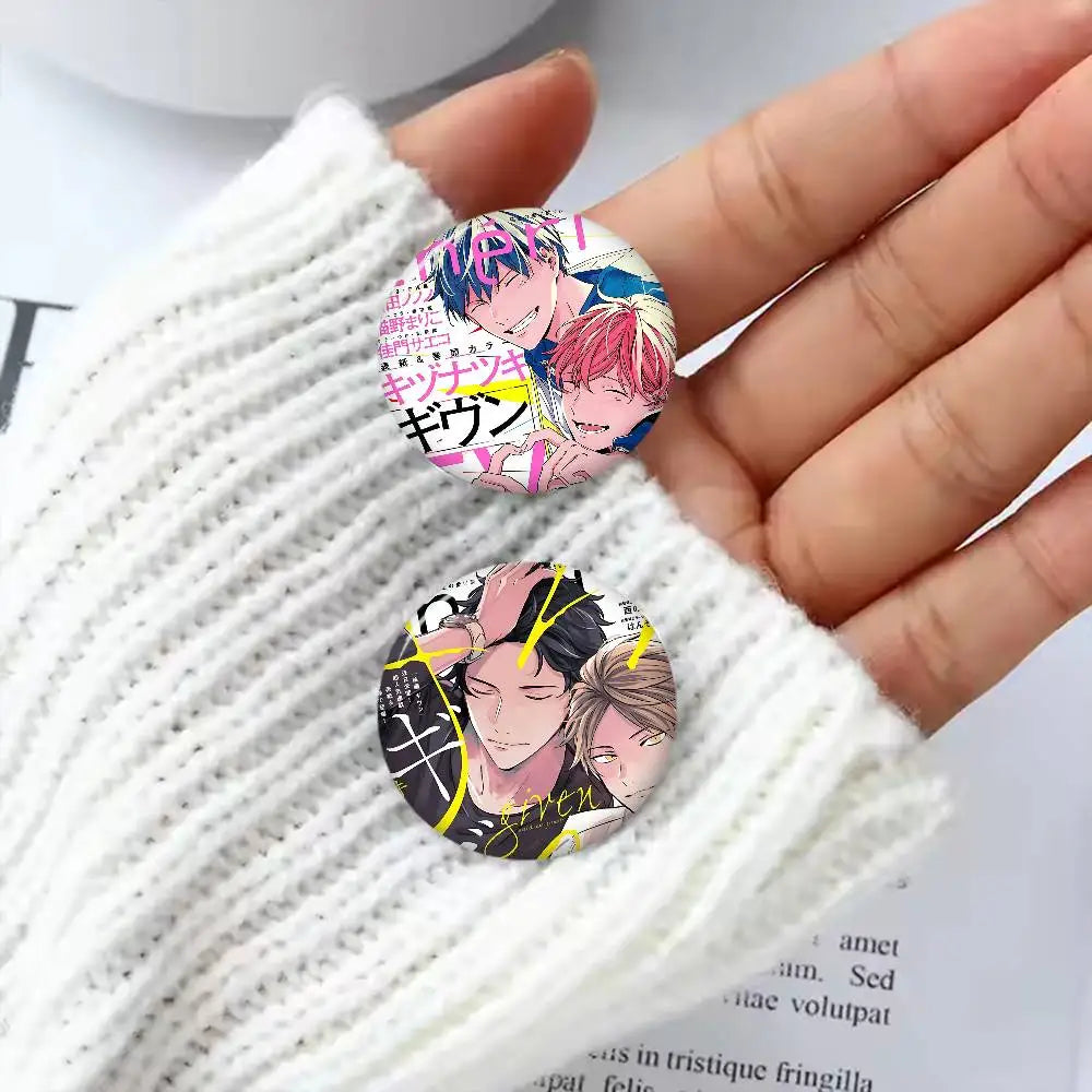 Given Manga Vai Receber Anime Creative Pins Funny Round Snap-in Brooch Badge Backpack Hat Accessories Jewelry Gifts For Friend otakupop.store