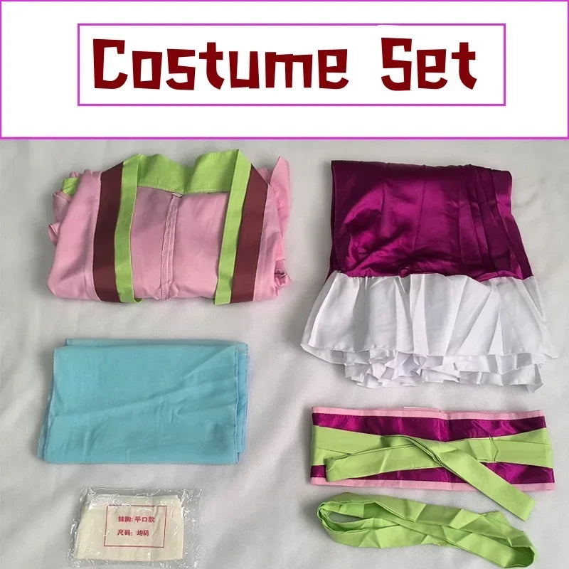 2026 New Maomao Cosplay Costume Wig Anime The Apothecary Diaries Pink Dress Halloween Party for Women otakupop.store