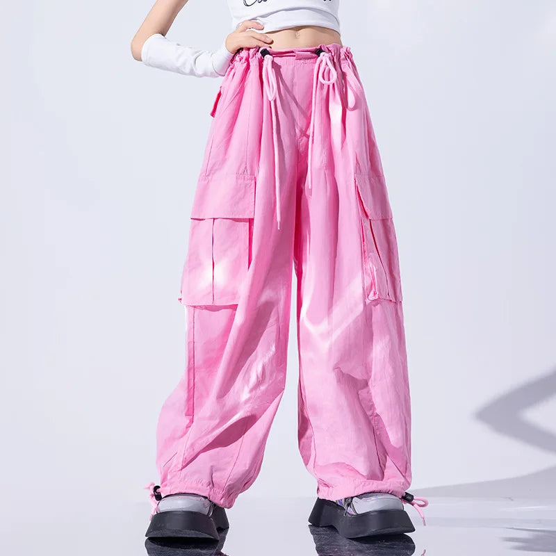 Girls Jazz Dance Performance Suit Kids Hip Hop Stage Wear Kpop Fashion Clothes White Coat Jacket White Pants Steetwear otakupop.store