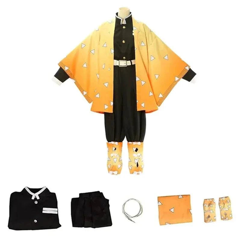 Anime Demon Slayer Kimetsu No Yaiba Zenitsu Giyu Tanjirou Kamado Nezuko Cosplay Women Kids Men Kimono Uniform Party otakupop.store