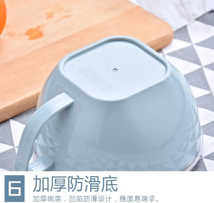 Demon Slayer Kimetsu No Yaiba Stainless Steel Bowl with Handle Anime Anti Scalding Instant Noodles Mixing Bowl Kitchen Tableware otakupop.store