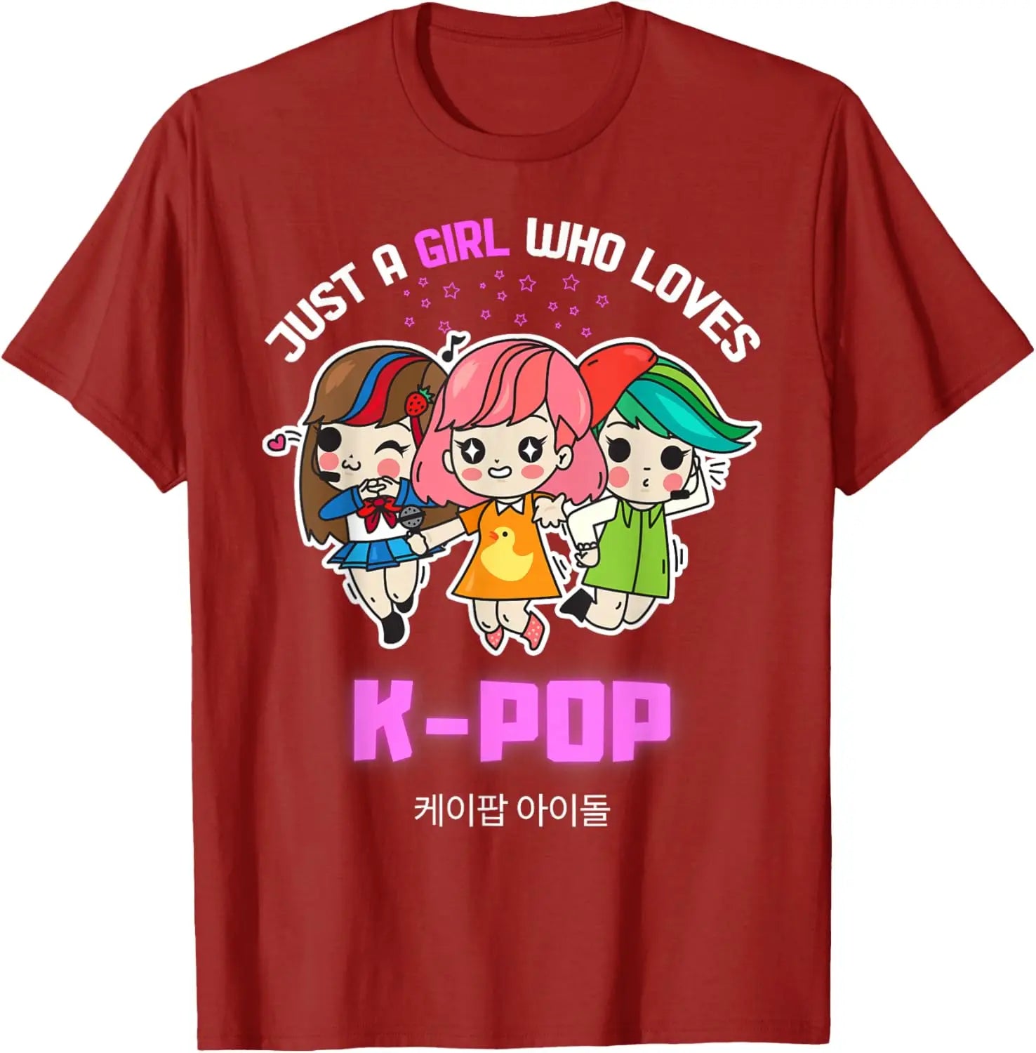 Just A Girl Who Loves K-Pop Gift for Teen Girls K-Pop Merch T-Shirt otakupop.store