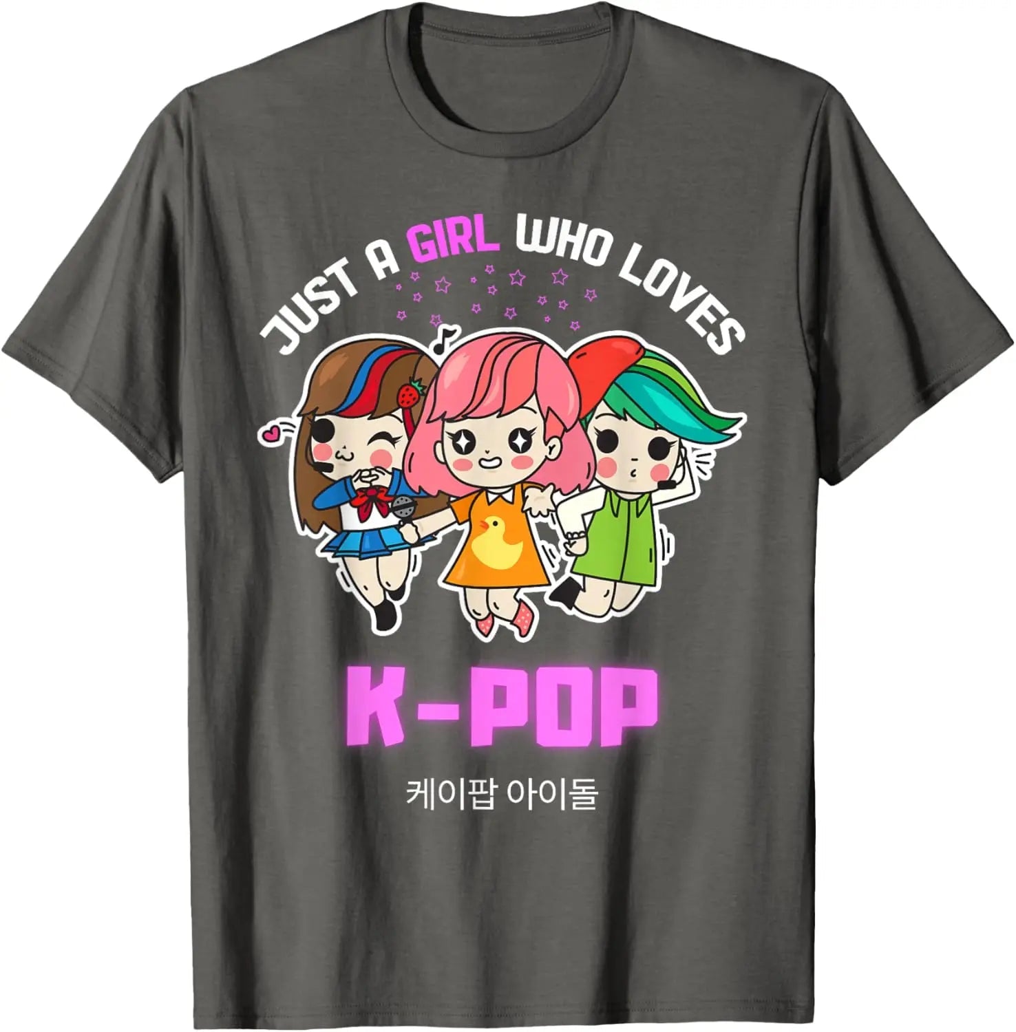 Just A Girl Who Loves K-Pop Gift for Teen Girls K-Pop Merch T-Shirt otakupop.store