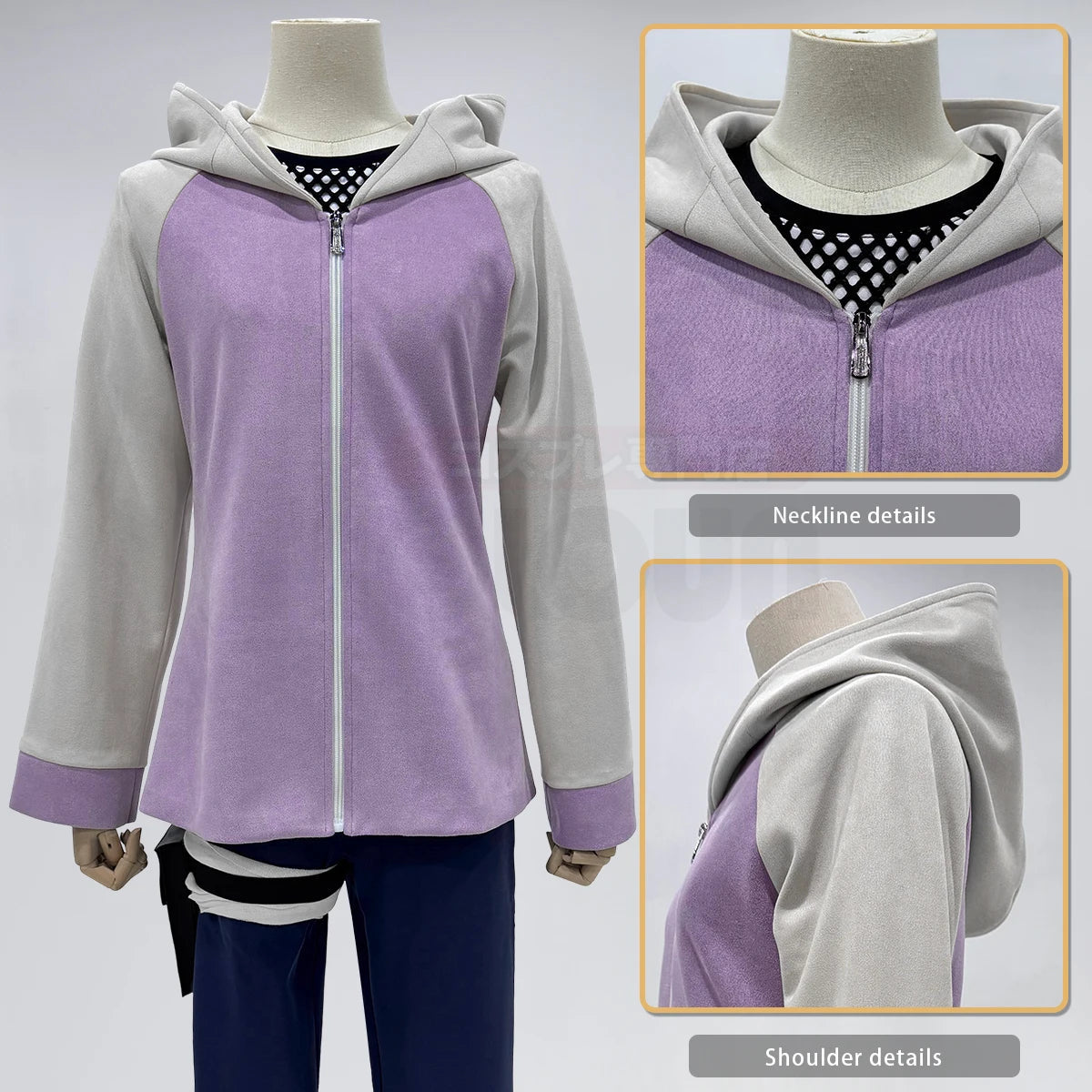HOLOUN Anime Hyuga Hinata Cosplay Costume Wig Tracksuit Pants Fish Net Top Leg Pouch Cos Convention Daily Wear Gift otakupop.store