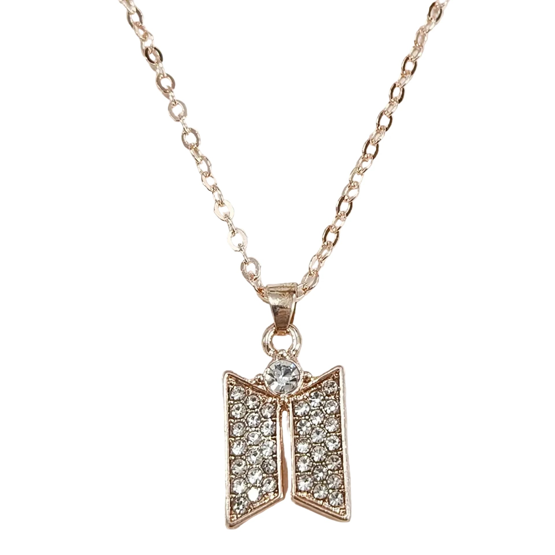 Collier BTS – Pendentif Papillon Zircon Scintillant | Argent · Or · Or Rose