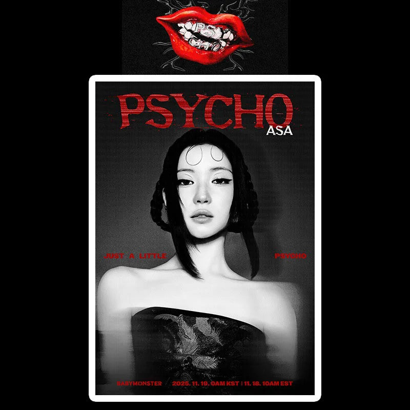 1Pc KPOP BABYMONSTER PSYCHO Single Self-adhesive Poster Ahyeon Chiquita Ruka Asa Fashion Room Wall Decorative Stickers Fans Gift otakupop.store
