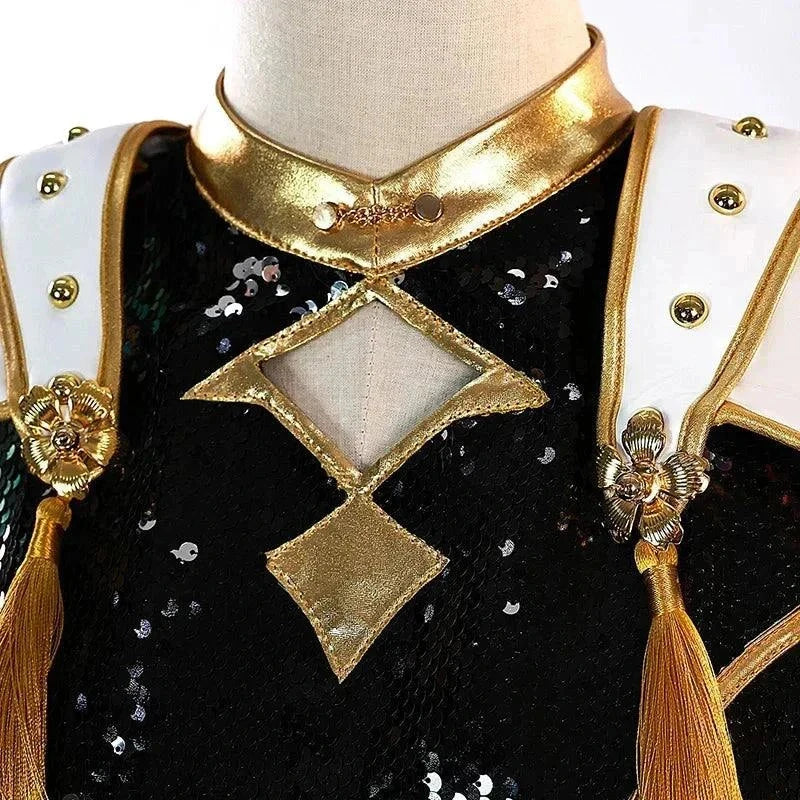 Femme en costume cosplay Rumi Zoey Demon Hunters K-pop avec perruque et tenue complète, tailles XS à XXXL et 110-150 enfant