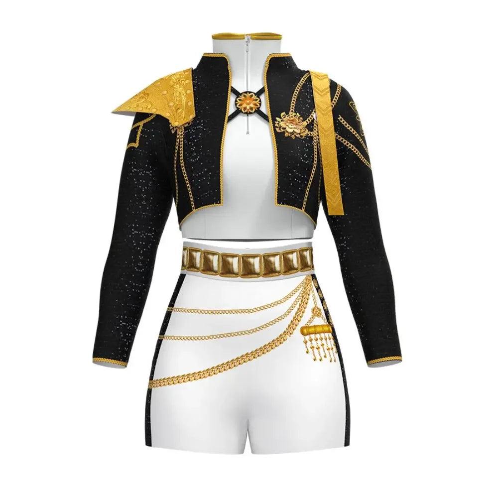 Kids Rumi Zoey Mira Demon Hunters Kpop Cosplay Costume for Child Girls Printed Clothing Roleplay Outfits Halloween Carnival Suit otakupop.store