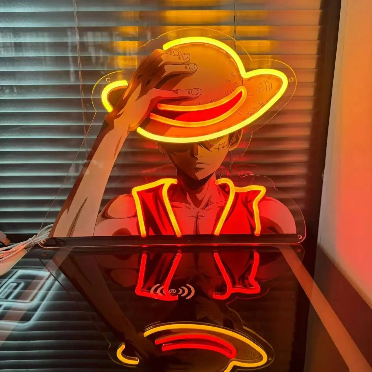 Enseigne Néon LED ONE PIECE Luffy - Décoration Murale Manga USB