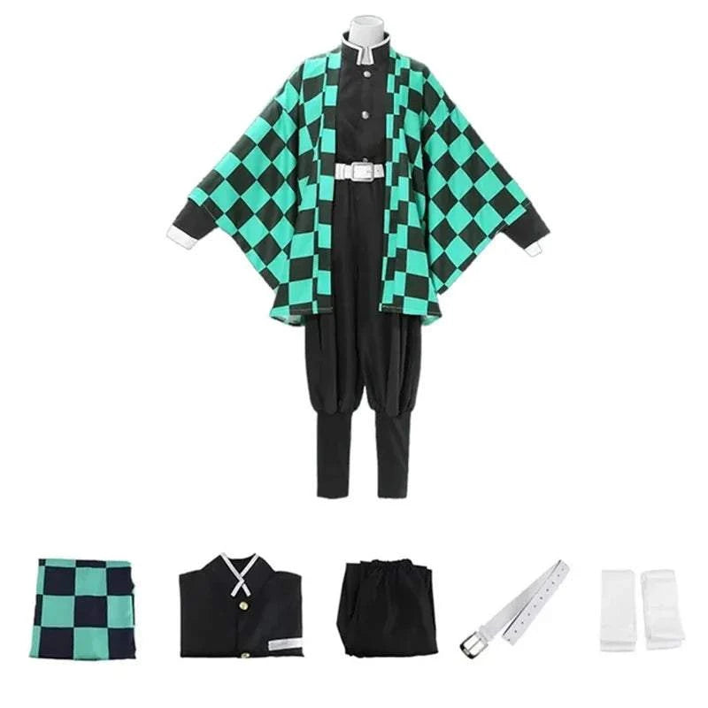 Anime Demon Slayer Kimetsu No Yaiba Zenitsu Giyu Tanjirou Kamado Nezuko Cosplay Women Kids Men Kimono Uniform Party otakupop.store