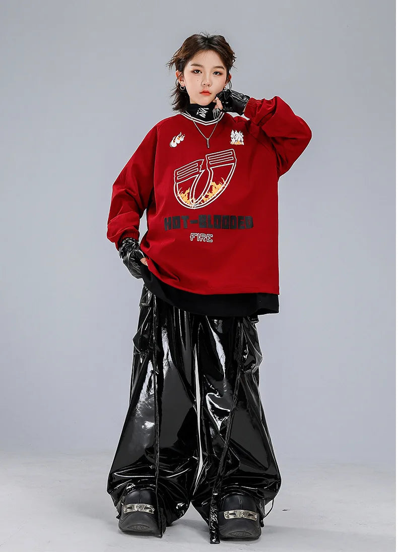 Boys Hip Hop Sweatshirt Shiny Vest Street Dance Cargo Pants Girls K-pop Clothes Set Kid Hip Hop Jazz Costume Children Streetwear otakupop.store