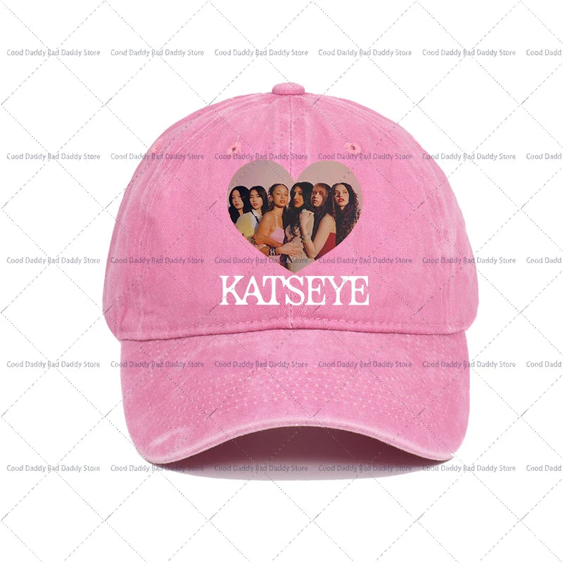 K-pop Idol K-katseye Print Baseball Caps for Girls Harajuku Hats Washed Retro Hats Men Women Vintage Spring Autumn Headgear otakupop.store