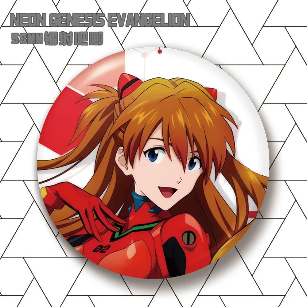 Evangelion Asuka Langley Soryu Rei Ayanami Kaworu Nagisa Mari Makinami Anime Merch Badge Pin Laser Engraved Illustrious Anima otakupop.store