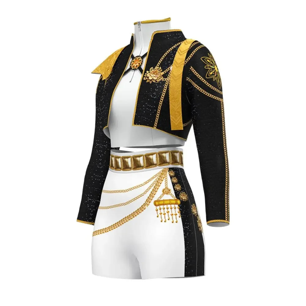 Kids Rumi Zoey Mira Demon Hunters Kpop Cosplay Costume for Child Girls Printed Clothing Roleplay Outfits Halloween Carnival Suit otakupop.store
