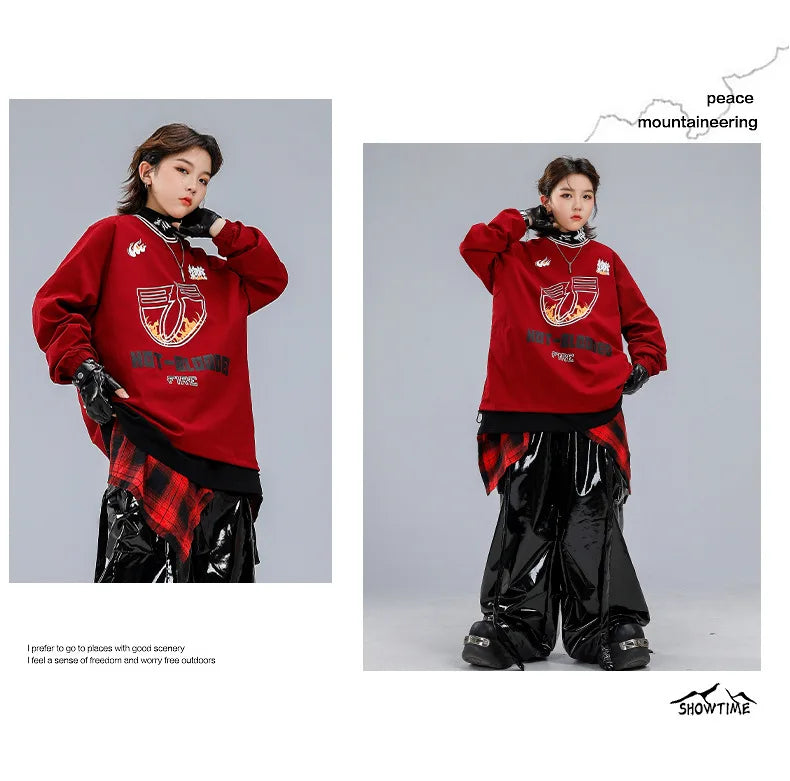 Boys Hip Hop Sweatshirt Shiny Vest Street Dance Cargo Pants Girls K-pop Clothes Set Kid Hip Hop Jazz Costume Children Streetwear otakupop.store