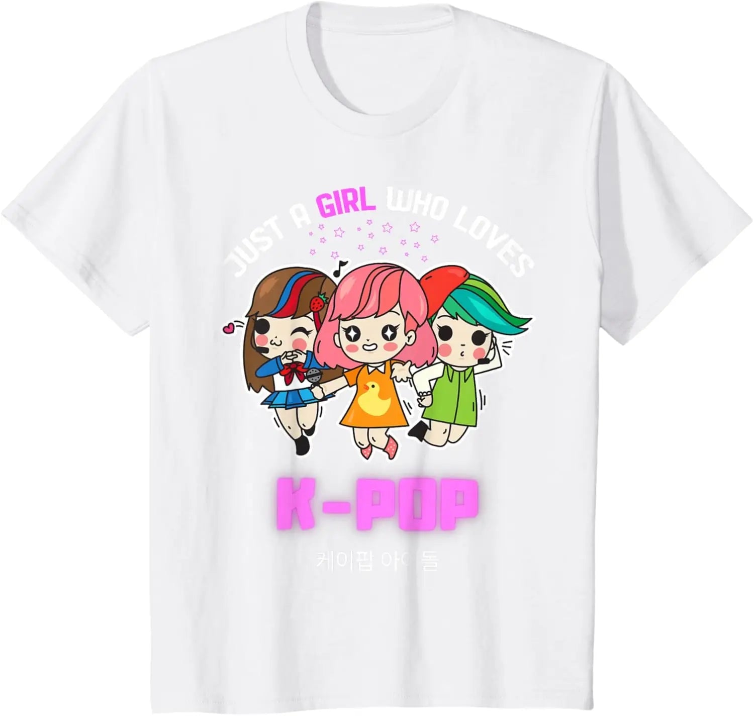 Just A Girl Who Loves K-Pop Gift for Teen Girls K-Pop Merch T-Shirt otakupop.store