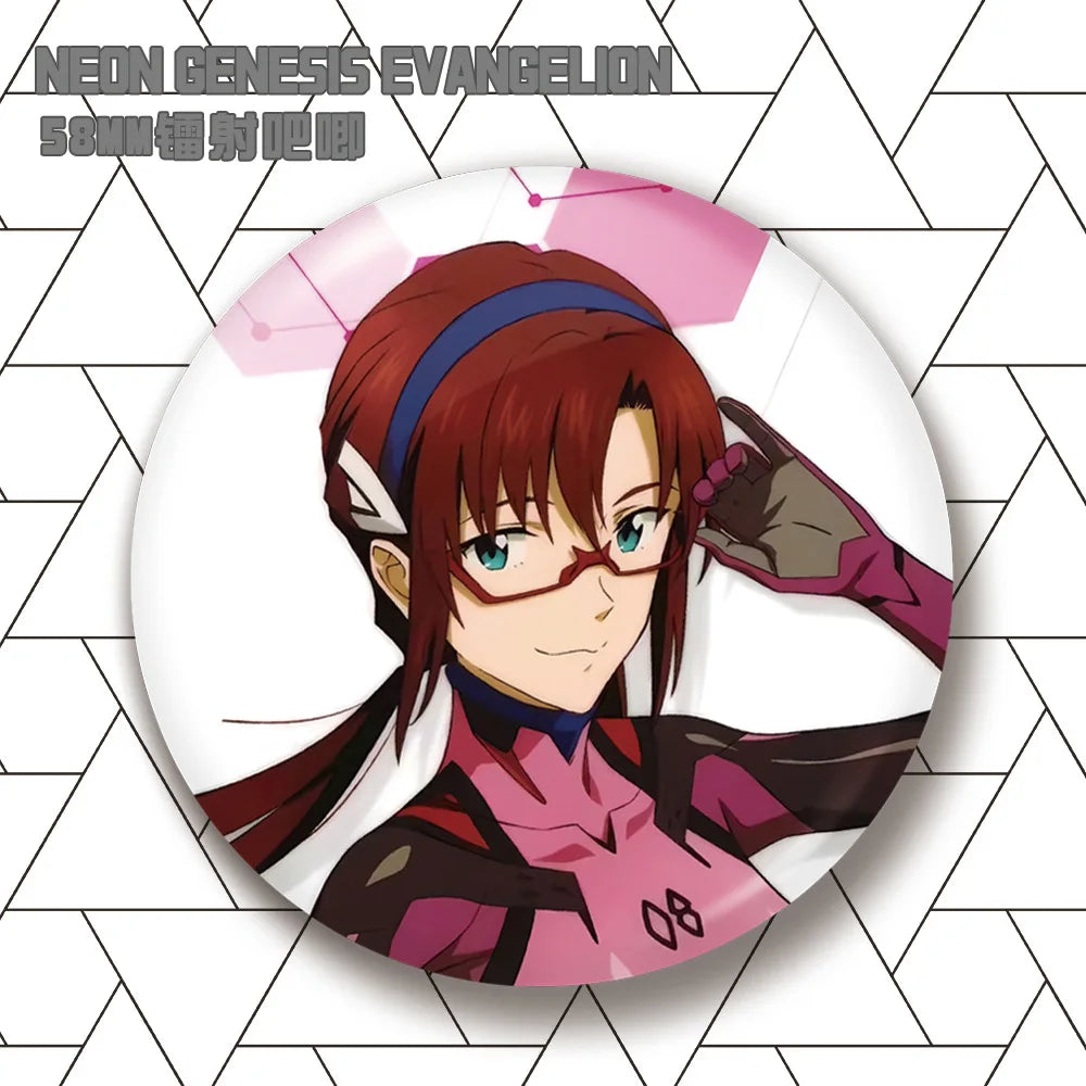 Evangelion Asuka Langley Soryu Rei Ayanami Kaworu Nagisa Mari Makinami Anime Merch Badge Pin Laser Engraved Illustrious Anima otakupop.store