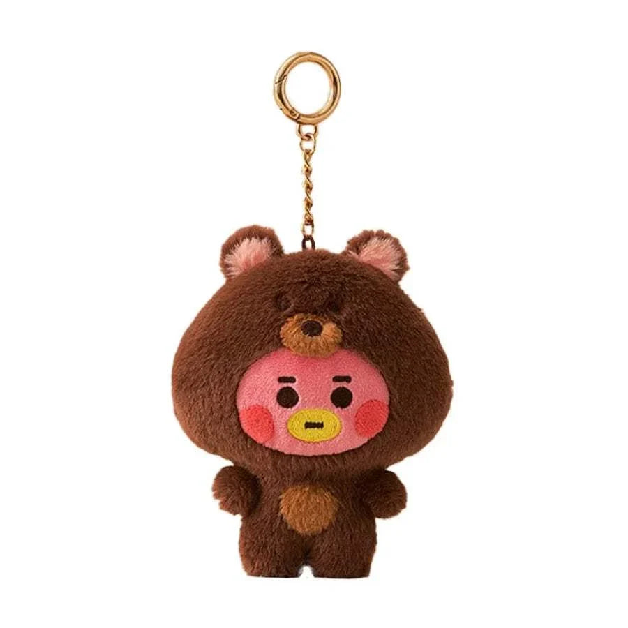 Porte-clés peluche BT-21 KPOP en polyester, cadeau sympathique pour fans ARMY.