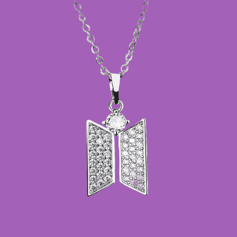 Collier BTS – Pendentif Papillon Zircon Scintillant | Argent · Or · Or Rose