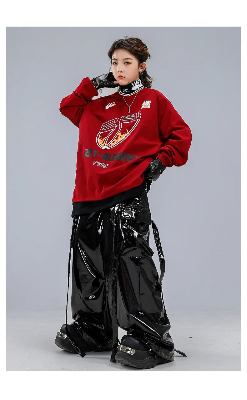 Boys Hip Hop Sweatshirt Shiny Vest Street Dance Cargo Pants Girls K-pop Clothes Set Kid Hip Hop Jazz Costume Children Streetwear otakupop.store