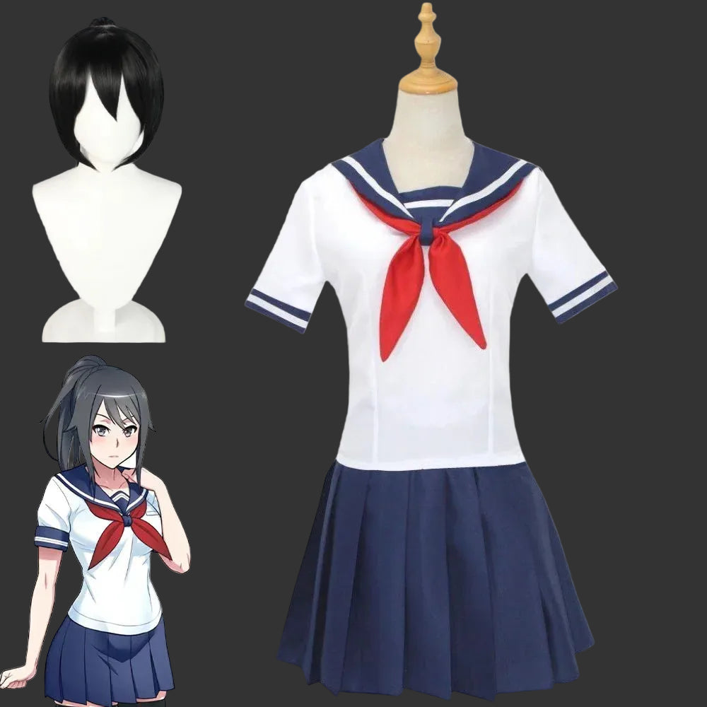 Ayano Aishi Cosplay  Ayano Aishi Jk Costume Synthetic Wig Anime Role Playing CostumesCostumes otakupop.store