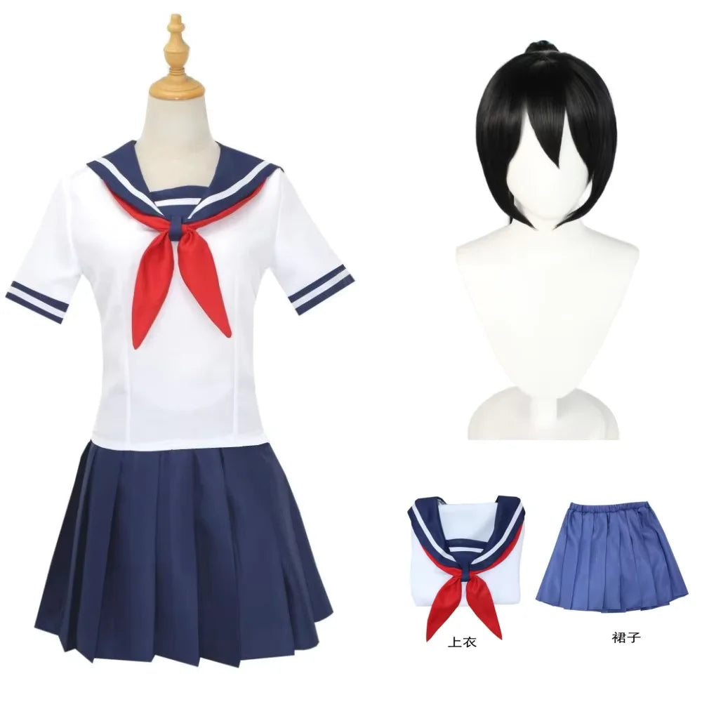 Ayano Aishi Cosplay  Ayano Aishi Jk Costume Synthetic Wig Anime Role Playing CostumesCostumes otakupop.store